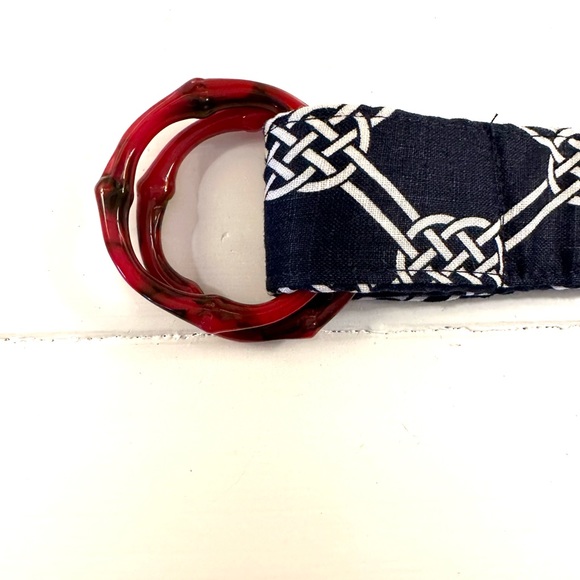Belt Nautical Fabric Bamboo Buckles - Picture 2 of 4